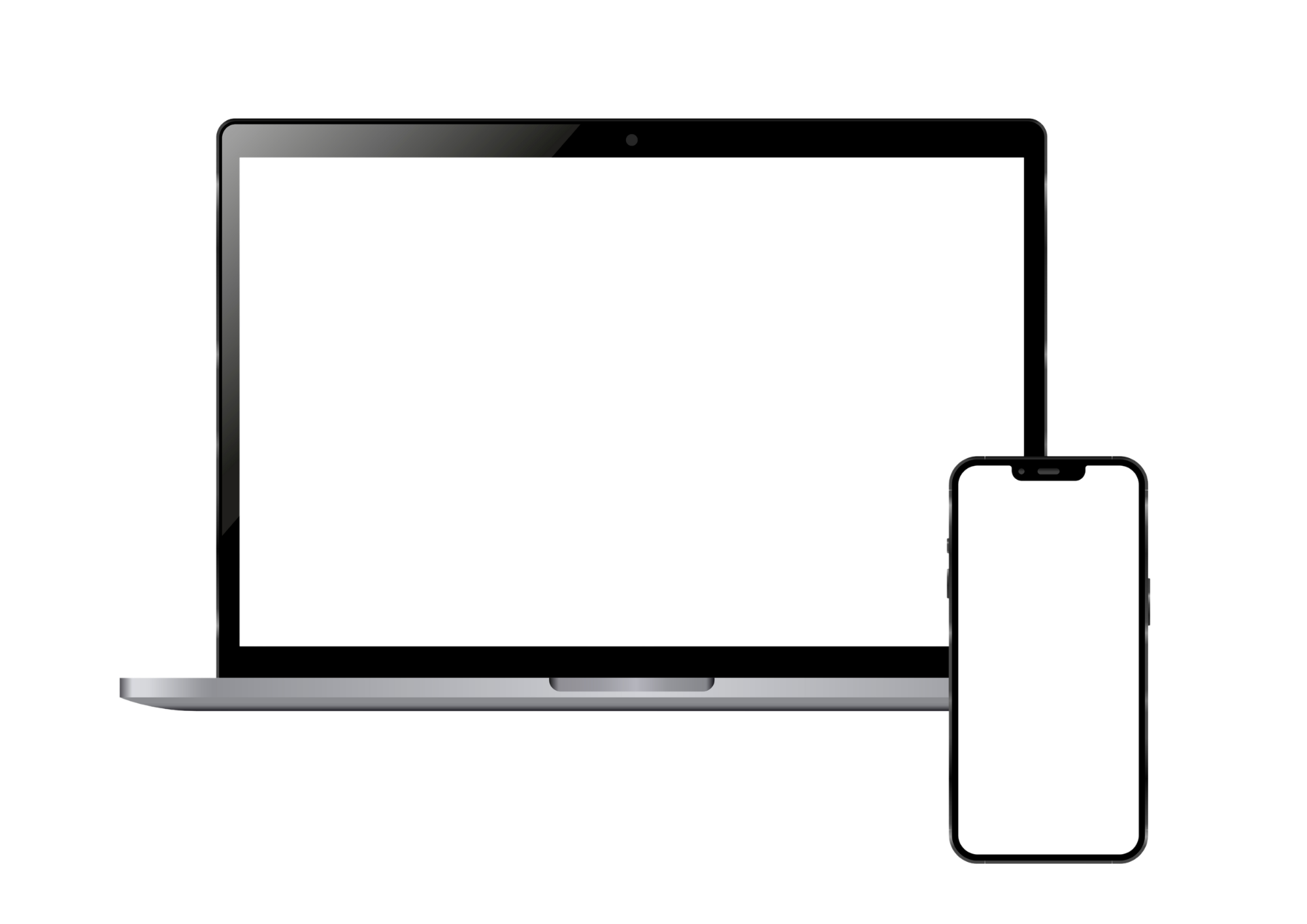 Laptop and iPhone mockup with notch